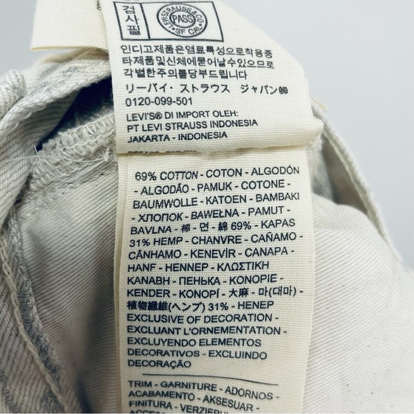 LEVI'S WELLTHREAD® '70S Jeans 27x31 Womens High Rise Straight Fit Stripes Beige - Picture 3 of 14